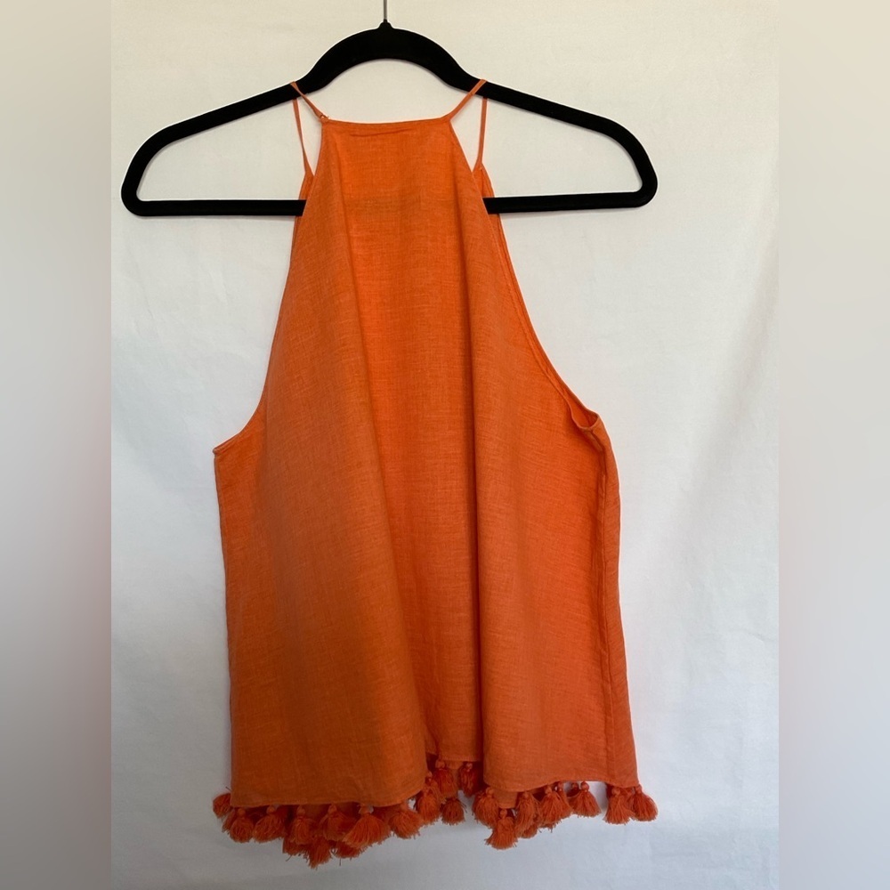 Tory Burch Orange Embellished Crop Tank Top - Picture 5 of 7